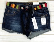 Rue 21 Women's Juniors Mid Rise Cutoff Shorts Size 0 Medium Wash NWT A6109