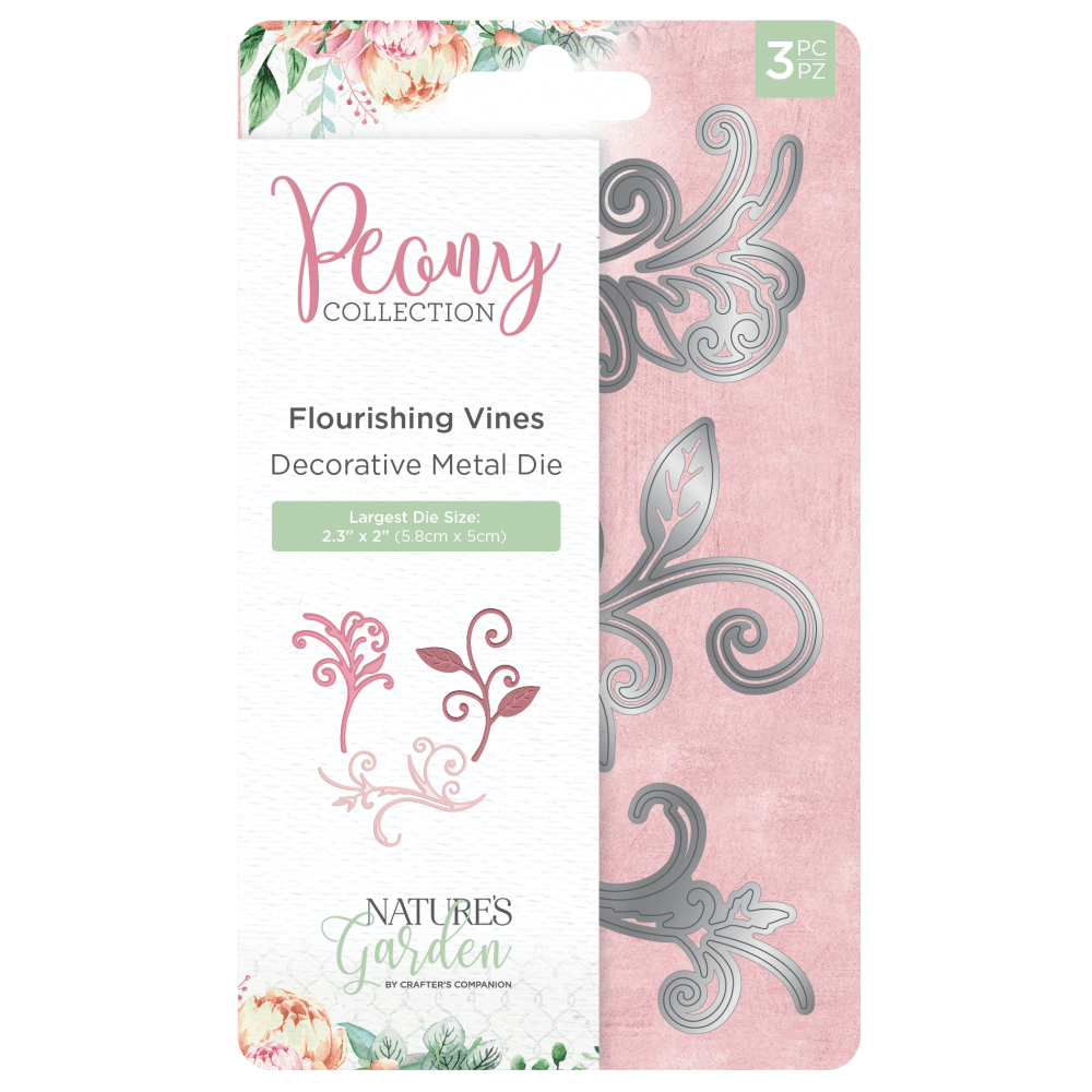 Crafters Companion Flourishing Vines Leaves Flourishes 3 Pce Die Set Card Making