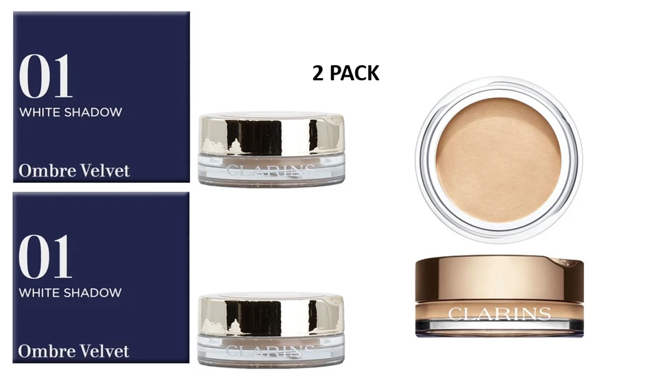 Clarins 01 White Eye Shadow ombre Velvet 2 PACK full size BRAND NEW