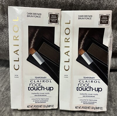 Clairol Temporary ROOT TOUCH UP Concealing Hair POWDER Dark Brown ~ 2 Pack