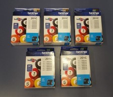 Lot of 5 Brother LC201C Cyan Ink Cartridge Innobella Genuine New Use By 2021