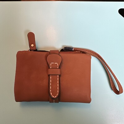 Guang Tong Women s Brown Bi-Fold Suede Wallet 