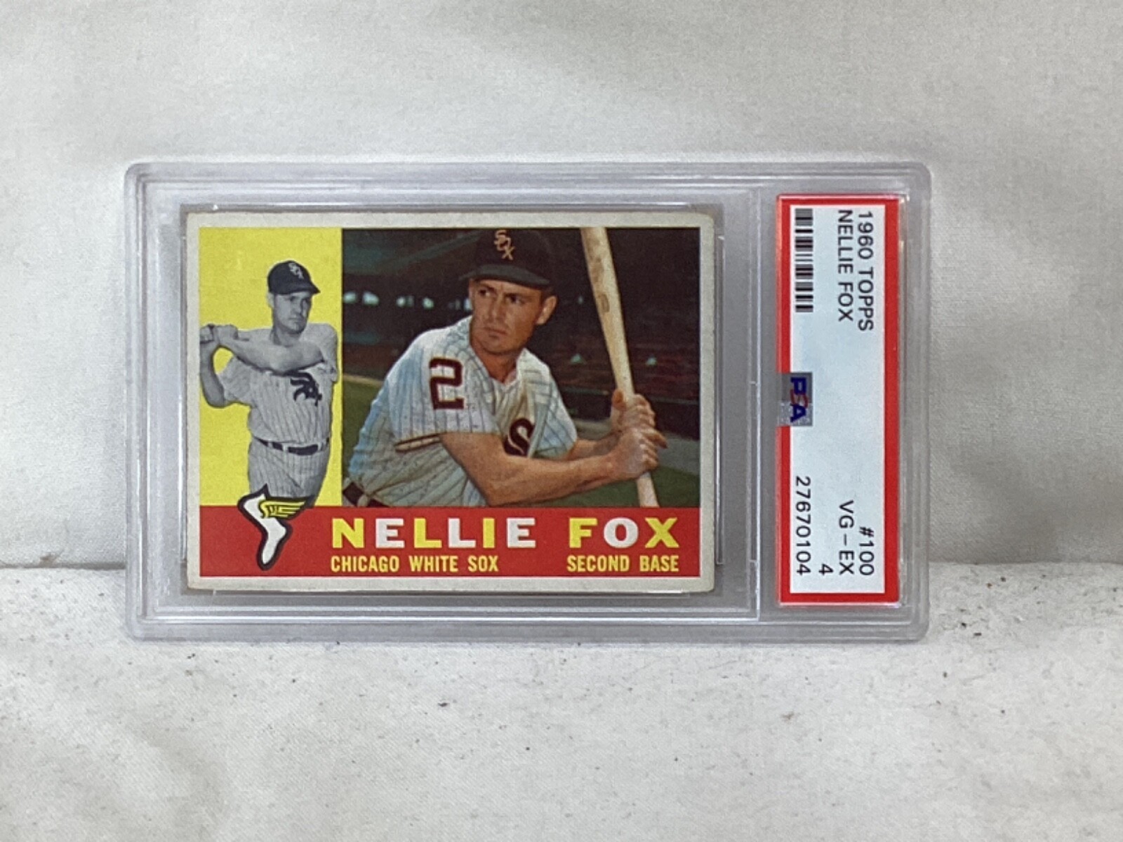 1960 Topps Baseball #100 Chicago White Sox Nellie Fox Card PSA 4 FREESHIP