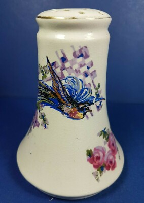 SCHÖNER GROSSER ALTMODISCHER VINTAGE PARADIESVOGEL DESIGN KERAMIK HUTNADELHALTER