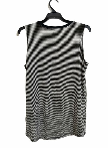 Volcom Ladies Stripe Black White Stretch Sleeveless Top Size 10 - Picture 2 of 6