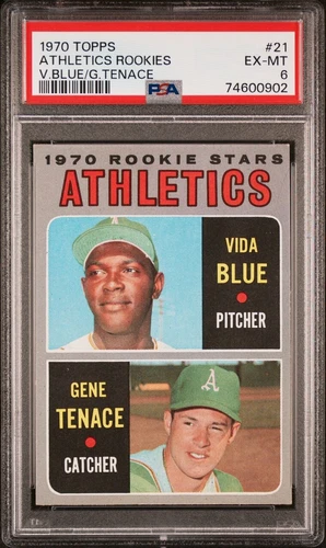 1970 Topps Athletics Rookies Vida Blue / Gene Tenace PSA 6