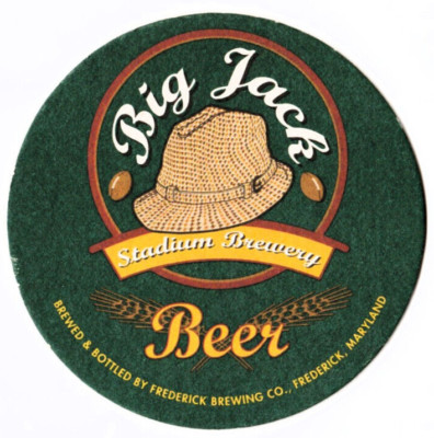 Frederick Brewing Co Big Jack Stadium Brewery Beer Coaster Frederick MD