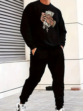 Mens Tracksuit Money Casual Summer Tracksuit T shirt Gym Suit Set Tracksuit