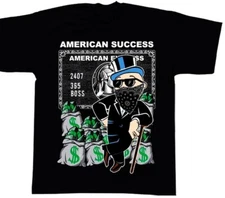 American Success 24/7 Boss Mens Heavyweight T-Shirt Print On Shaka Wear Tee