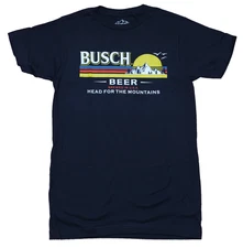 Busch Light Mens T-Shirt - Head For The Mountains Sunset Logo