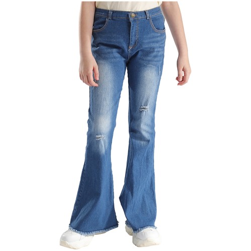 Kids Girls Pants Home Jeans Fall Bell-bottom Baggy Clothing Class Casual Long - Picture 5 of 28