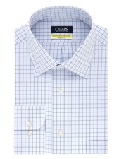 Chaps Dress Shirt Mens Regular-Fit Wrinkle Free Comfort Stretch French Blue NWT