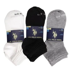 Mens Low Cut Socks Moisture Control US Polo Association Sport Sock Pack of 10
