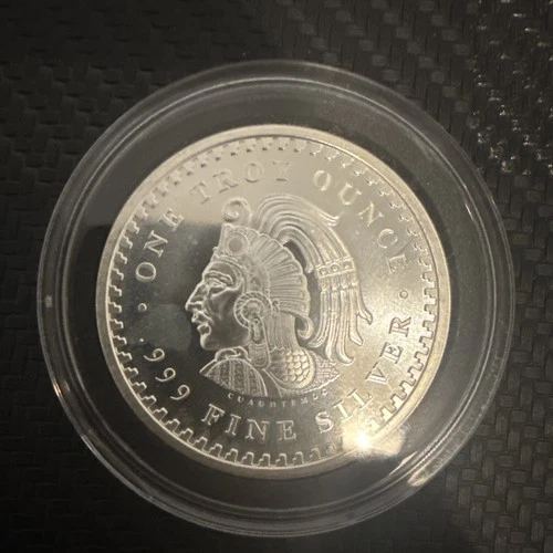 1 oz GSM Aztec Mayan Calendar 999 BU Silver Round with case