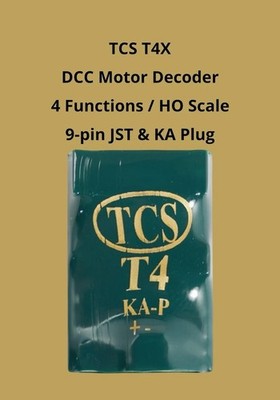 TCS T4 HO Scale DCC Motor Decoder 4 Function 9-pin JST & KA Plug Free Shipping!