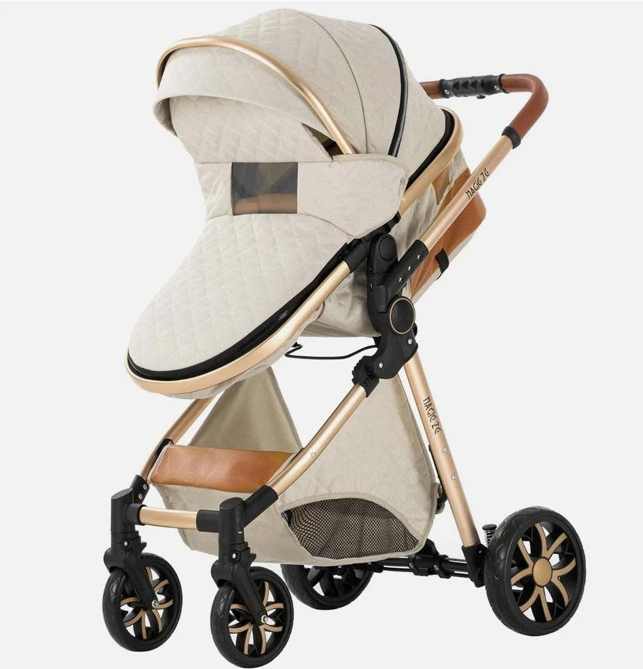 Carrinho de bebê 3 em 1 base de carro com segurança Isofix base de assento de carro super branco - Imagem 3 de 4