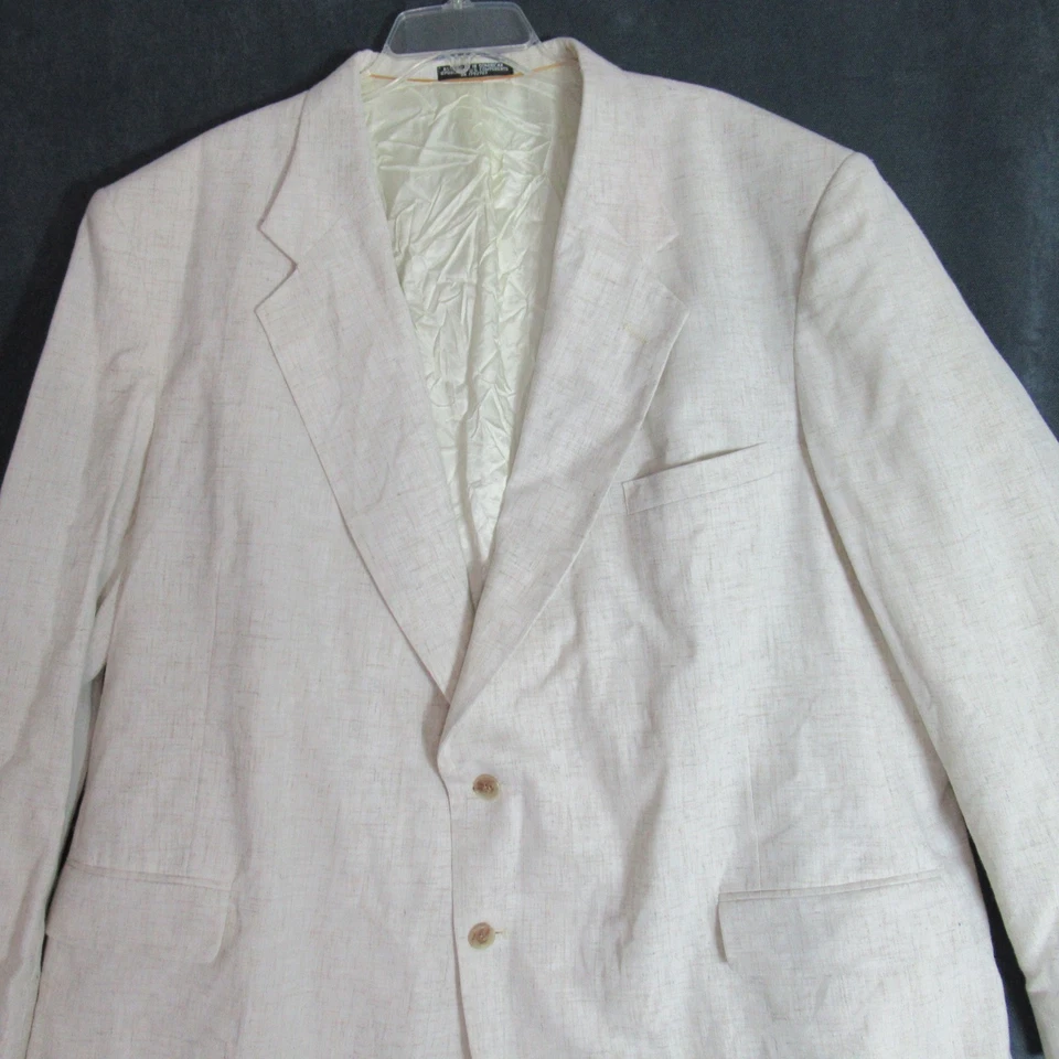 Alexander Lloyd 运动外套西装外套男式 54L 燕麦片双纽扣编织夹克复古 — 第 2/4 张图片