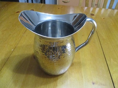 American MetalCraft Stainless Steel Hammered Pitcher,Double Wall,9 1/2'' High