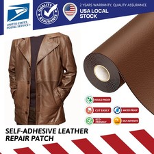 Self Adhesive Vinyl Faux Leather Fabric Repair DIY Patch for Car seat Sofa Brown