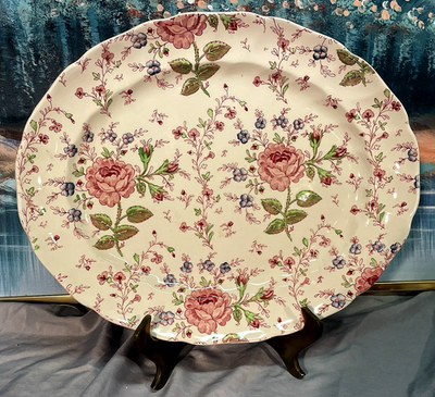 Vintage Johnson Bros Rose Chintz 7 Piece Porcelain Serving Set | eBay