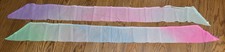 TWO  Vintage Pastel Rainbow Colored Sheer Dressy Scarves, 65" x 6" -NOS w/ tags