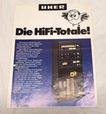 Alter Prospekt UHER  " Die HiFi-Totale! "  DIN A4 - 8-seitig - von ca. 1978