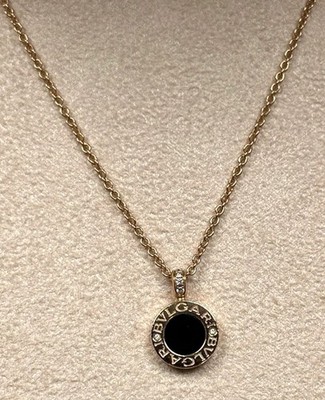 Bulgari Bvlgari 18k Gold Onyx Mother of Pearl Reversible Necklace
