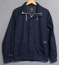 Nike Storm Fit Windbreaker Jacket Mens Small S Blue Navy Hooded Rain Full Zip
