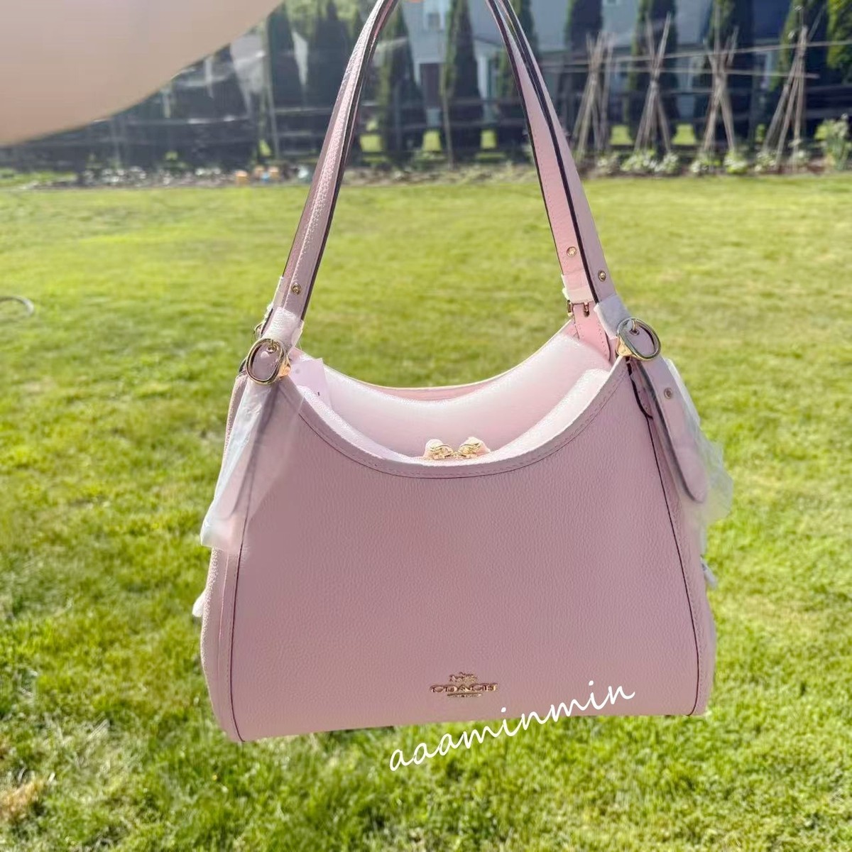 美品 COACH 41991 シグネチャー ワンショルダーバッグ ピンク NWT Coach Erin Shoulder Bag CAQ86 GOLD/SOFT PINK | eBay