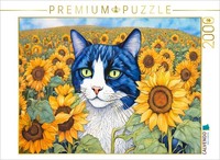 Calvendo Puzzle Cat In The Sunflower Field | 2000 Pieces, Finished Size 35.4 × 2
