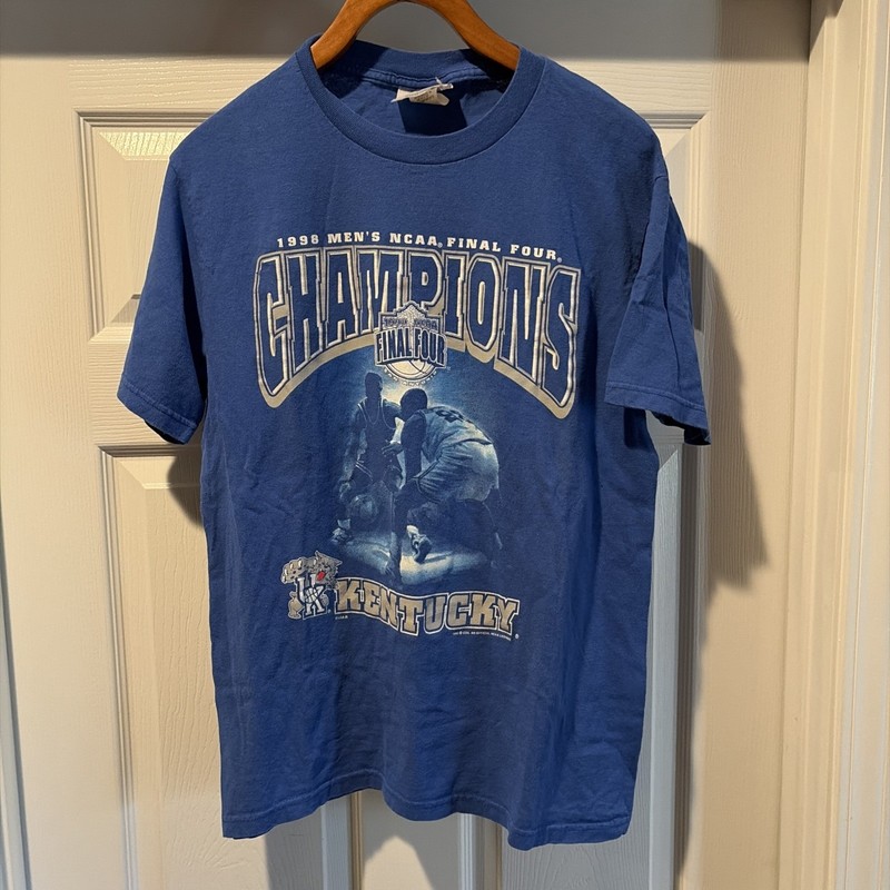 Vintage UK Kentucky Wildcats Shirt 1998 National Champions NCAA Adult Medium M