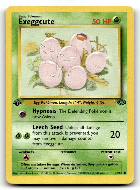 Exeggcute 52/64 1st Edition Common Jungle LP