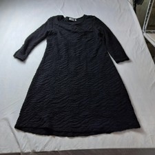 Habitat Womens Small Black Textured Knit Long Sleeve Top Crew Neck Stretch