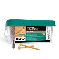 Deck Plus Fasteners Tan 2.5x10 Screws 5lb Box, 48416, Decking Screws, Hardware