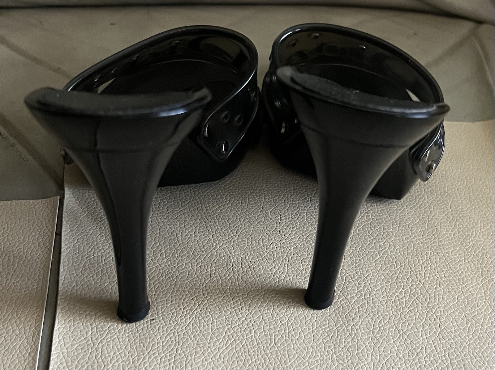 Christian DIOR Y2K Vintage John Galliano Black  High Heel Mule Sandals 38 Us 8 thumbnail 5