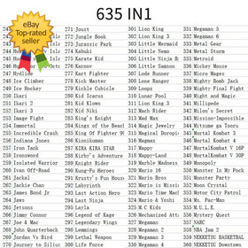 Cartridge Game Console 635 in 1 Multicart Classic Retro Games Collection NES