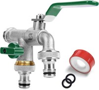 Garten Wasserhahn Doppel Auslaufhahn Messing Rostfrei Frostsicher 1/2 Zoll