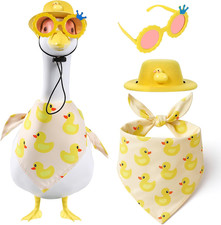 Porch Goose Outfits Clothes, Cement Goose Outfits with Duck Hat Sunglasses and B