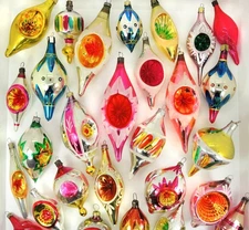 Deep Indent Icicle Christmas Ornament, Mercury Soviet Glass Tree Decoration