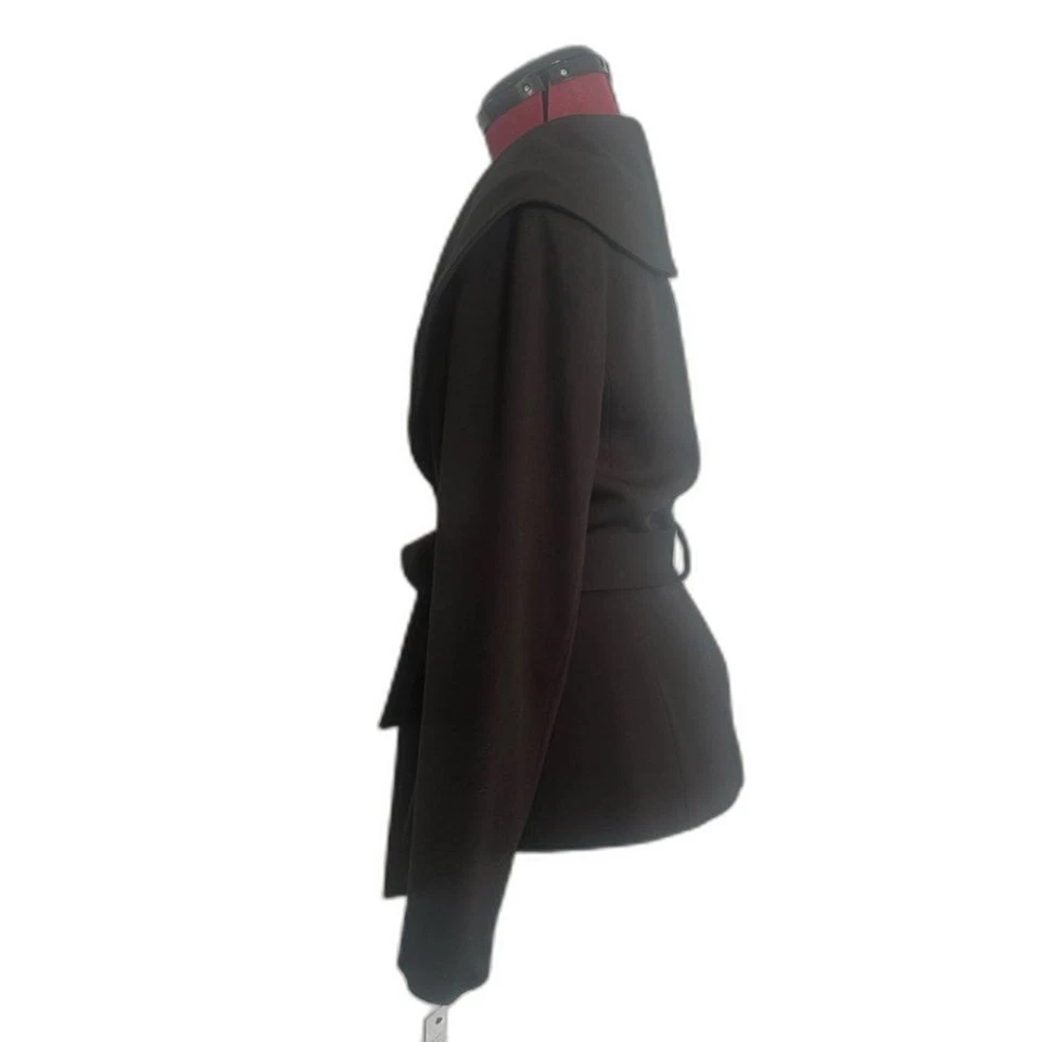 Blazer/chaqueta Calvin Klein envolvente con cinturón para mujer talla 12 negro cuello chal nueva con etiquetas Foto 4 de 4