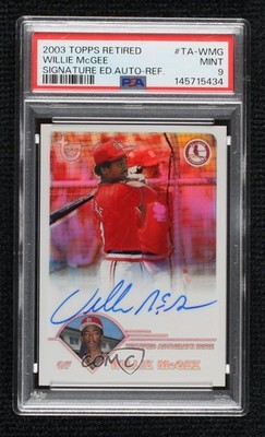2003 Retired Signature Edition Refractor 13/25 Willie McGee PSA 9 MINT Auto b4d