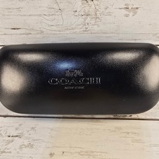 Coach Black Hard Shell Clamshell Eyeglass Sunglasses Case Embossed Logo