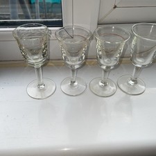  4 Antique Victorian Simple Sherry Or Port  Glasses different sizes see pics