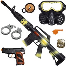 Machine Gun Toy, Pistol Toy, Complete Set, Camouflaged design, 21 Inches, Sounds