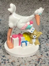 Vintage Baby Shower Stork Gifts Cake Topper PVC Figure Bundles 3" Applause
