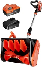 VOLTASK Cordless Snow Shovel Electric Snow Blower w/Battery & Quick Charger
