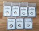 7 PIECE LOT 1943, 1944 And 1945 MERCURY DIMES NGC MS66 SILVER 10C