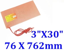 3" X 30"  76 X 762mm 450W JSR CE UL Silicone Rubber Heating Blanket Factory Sale