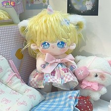 20cm Anime Attribute Cute Girl Yellow Hair Plush Doll Dress up Stuffed Toy Gift