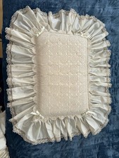 Vintage Frilly Hand Chrochet Bed Pillow Covers Set Of 2 Standard Pillow Size
